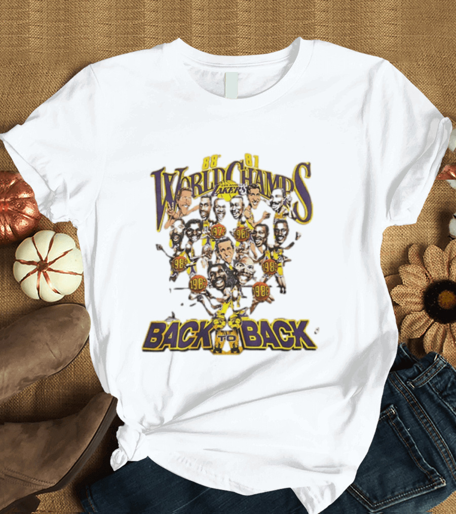 88 89 Lakers World Champs Back To Back T-Shirt