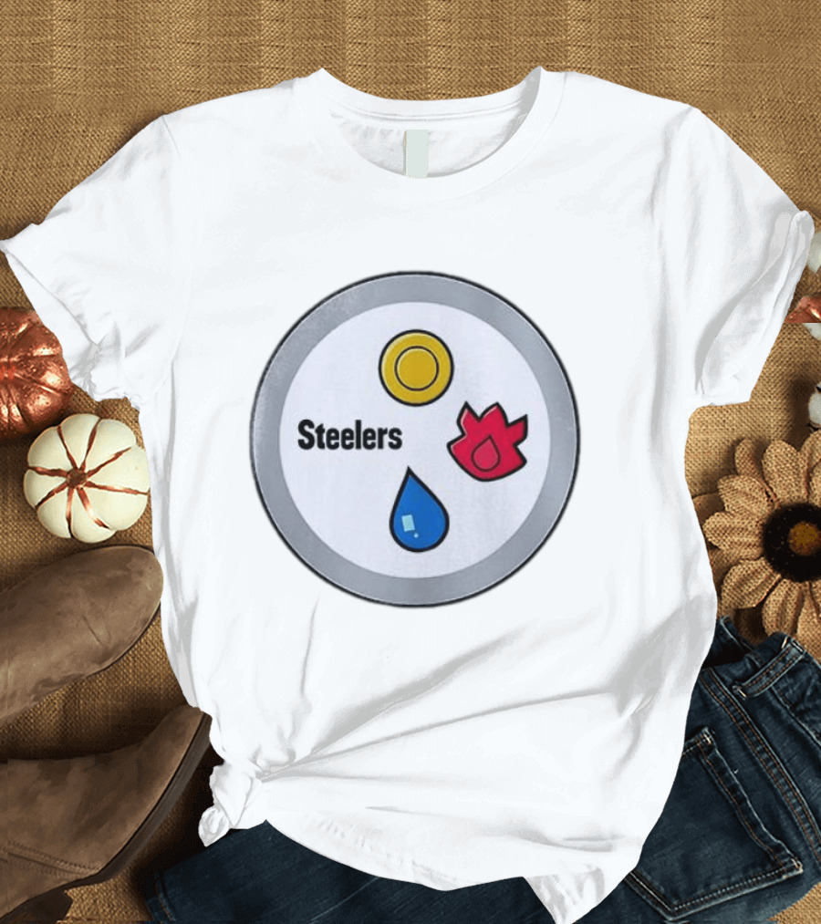 Pittsburgh Steelers Pokemon 30th Anniversary Steelers Water Fire Psychic T-Shirt