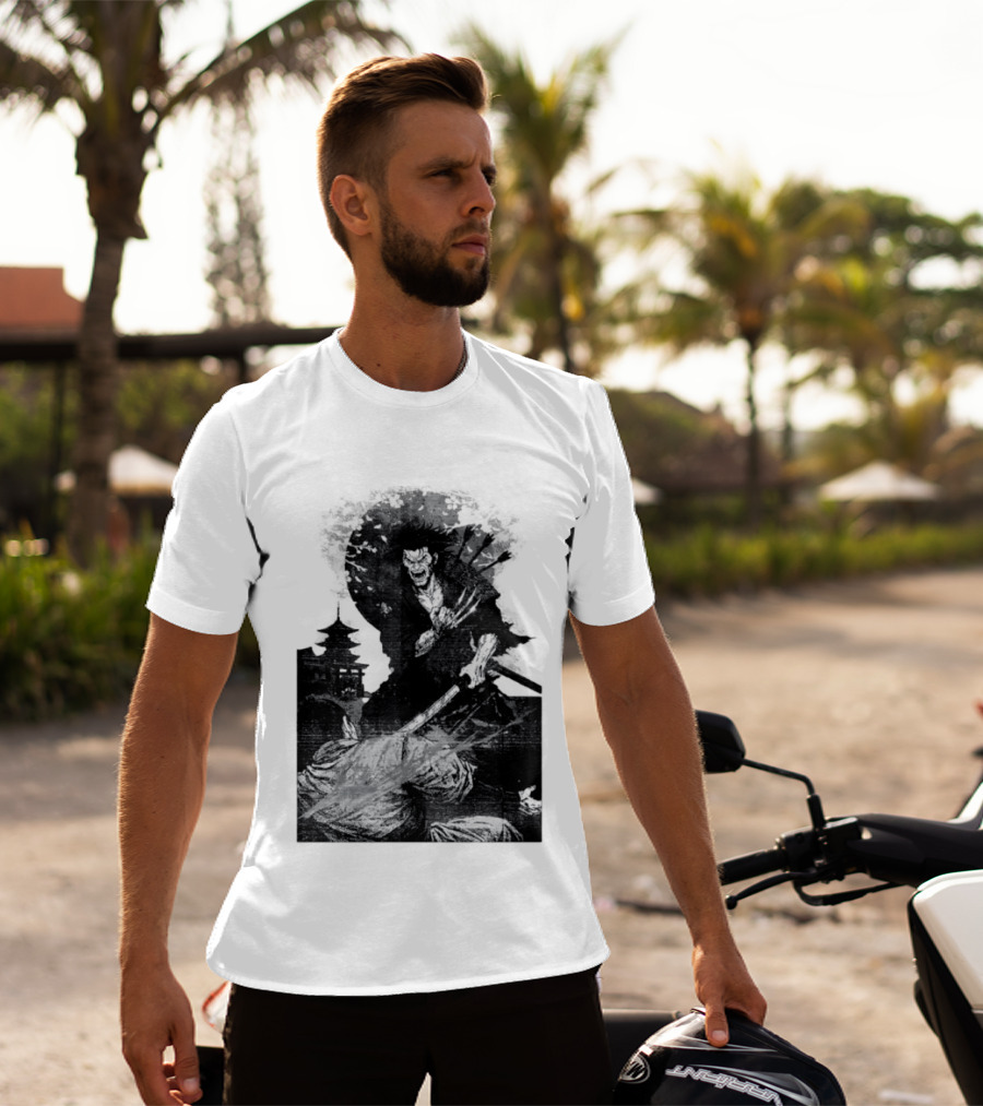 Wolverine Logan Marvel Comics Samurai Japan Sakura Cherry Blossoms Battling Warrior Scene T-Shirt