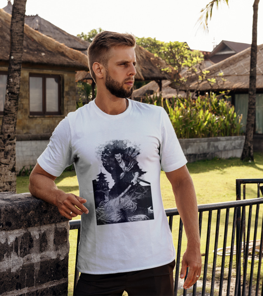 Wolverine Logan Marvel Comics Samurai Japan Sakura Cherry Blossoms Battling Warrior Scene T-Shirt