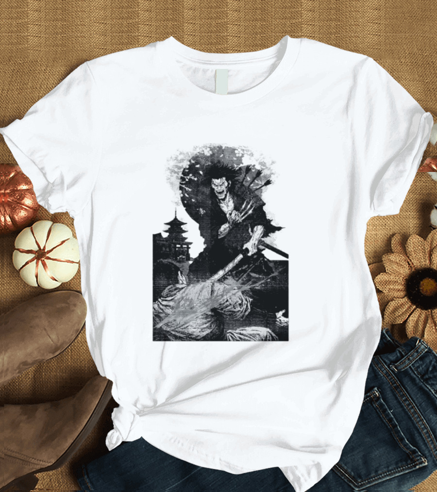 Wolverine Logan Marvel Comics Samurai Japan Sakura Cherry Blossoms Battling Warrior Scene T-Shirt