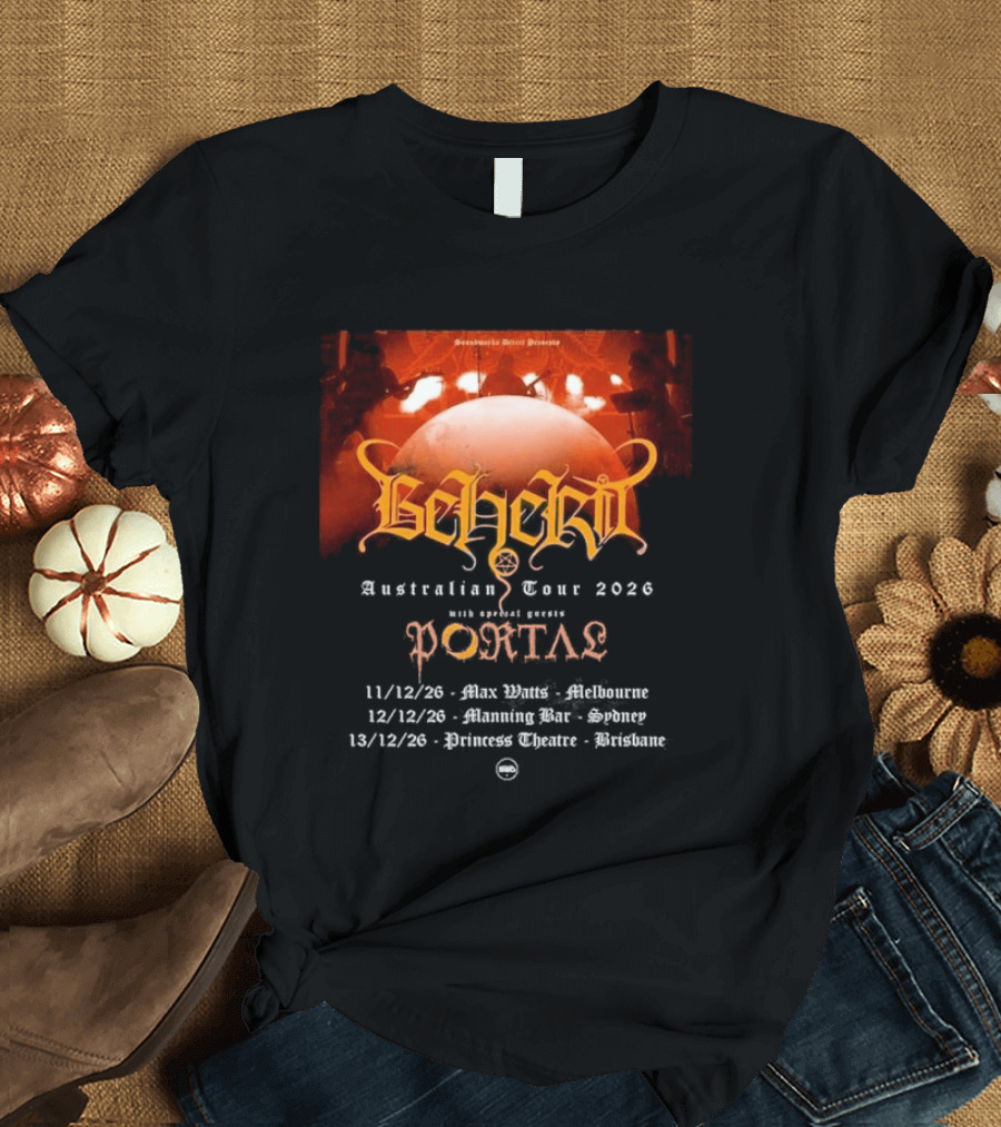 Sombre Dessein Beherit Australian Tour 2026 Special Guests Portal Tour Dates T-Shirt