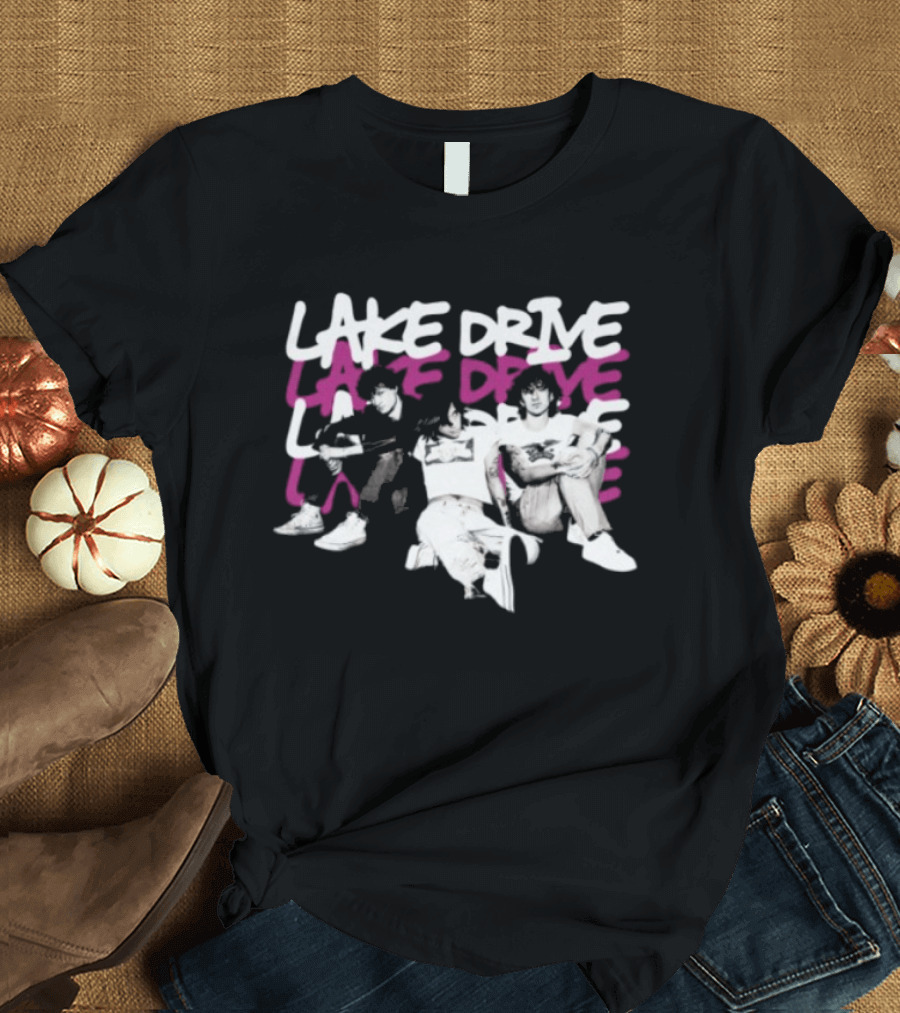 Lake Drive Vintage Vibe Retro Style Casual Crew T-Shirt