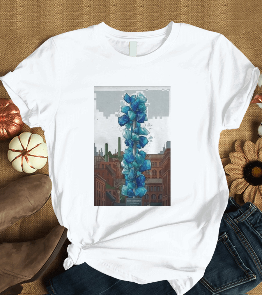 Bob Schneider Jazzbones Tacoma Washington August 7 2026 Blue Crystal Cityscape T-Shirt