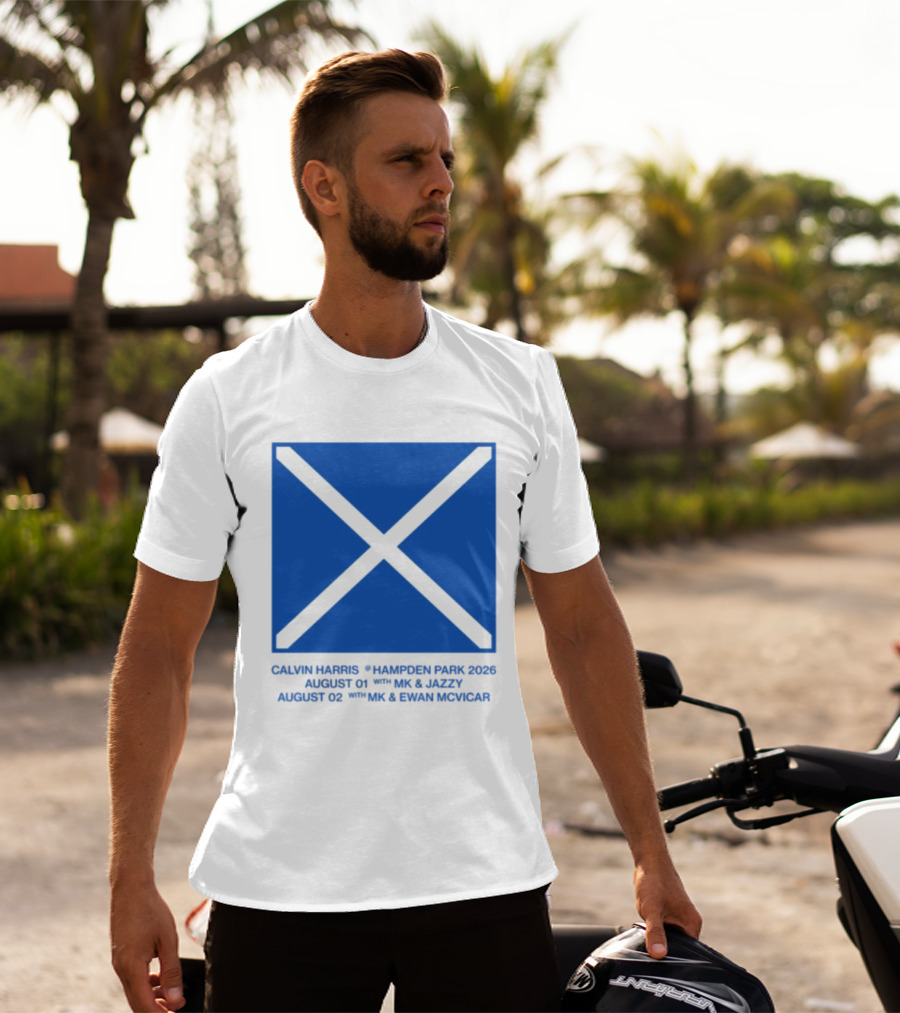 Calvin Harris Hampden Park 2023 Ecru Saltire August MK Jazzy Amber Cox MK Smart Ecuador T-Shirt