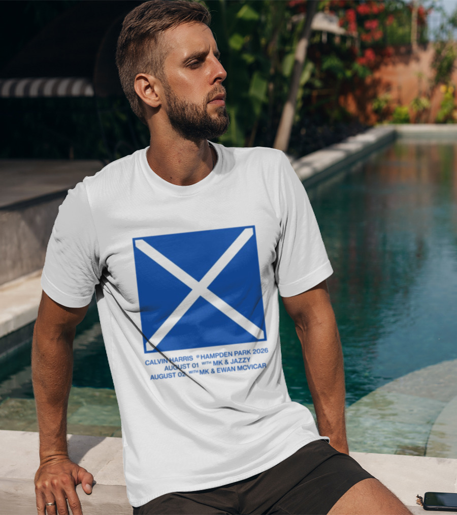 Calvin Harris Hampden Park 2023 Ecru Saltire August MK Jazzy Amber Cox MK Smart Ecuador T-Shirt