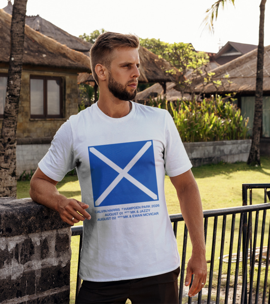 Calvin Harris Hampden Park 2023 Ecru Saltire August MK Jazzy Amber Cox MK Smart Ecuador T-Shirt