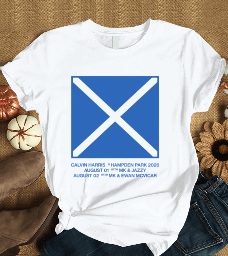 Calvin Harris Hampden Park 2023 Ecru Saltire August MK Jazzy Amber Cox MK Smart Ecuador T-Shirt