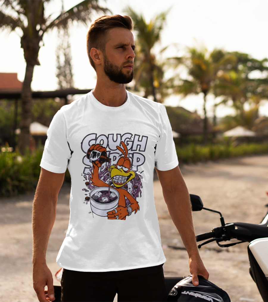 Cough Syrup Toucan Purple Drink Ice Braces Cartoon T-Shirt