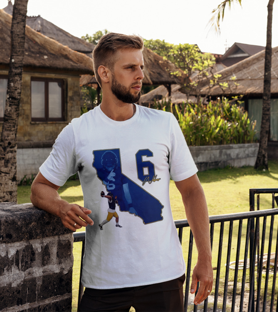 Dane Weber Number 6 California Golden Bears NCAA Map T-Shirt