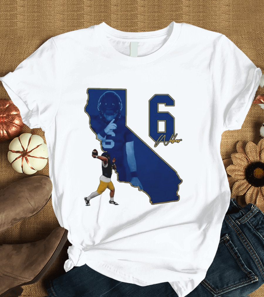 Dane Weber Number 6 California Golden Bears NCAA Map T-Shirt