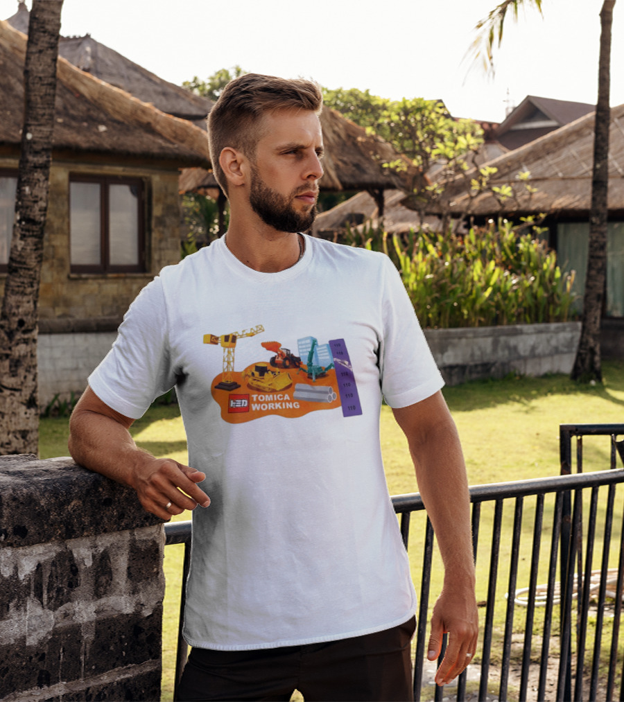 Tomica Working Construction Vehicles Crane Excavator Bulldozer T-Shirt
