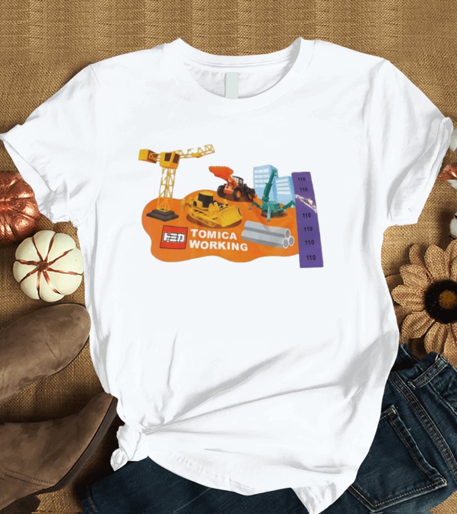 Tomica Working Construction Vehicles Crane Excavator Bulldozer T-Shirt