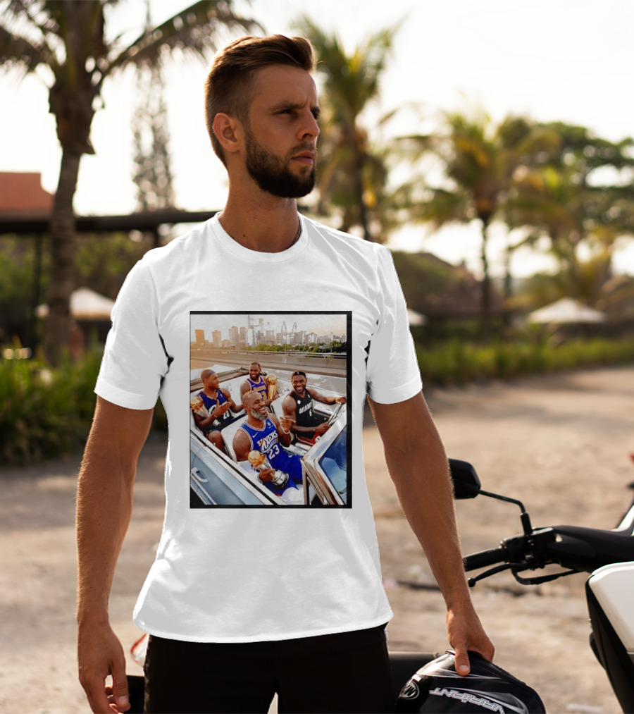 Lebron James Lakers Cavaliers Heat Champions Trophies Parade T-Shirt