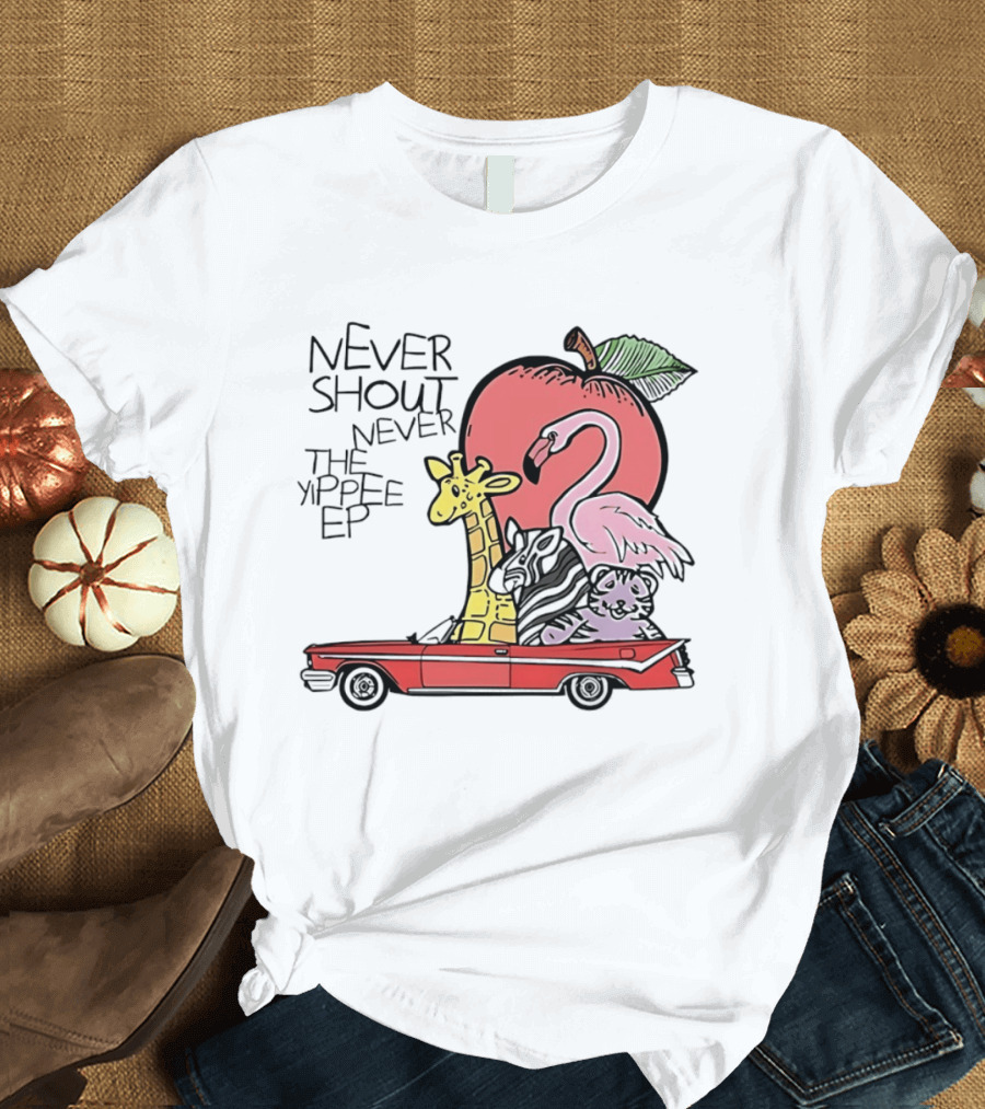 Never Shout Never The Yippee EP Flamingo Giraffe Panda Christofer Drew T-Shirt
