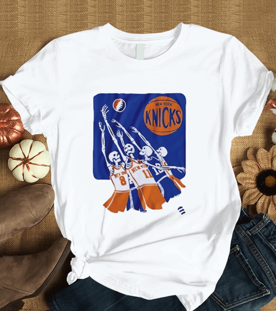 New York Knicks Skeleton Players Jersey Number 8 And 11 Basketball Team T-Shirt