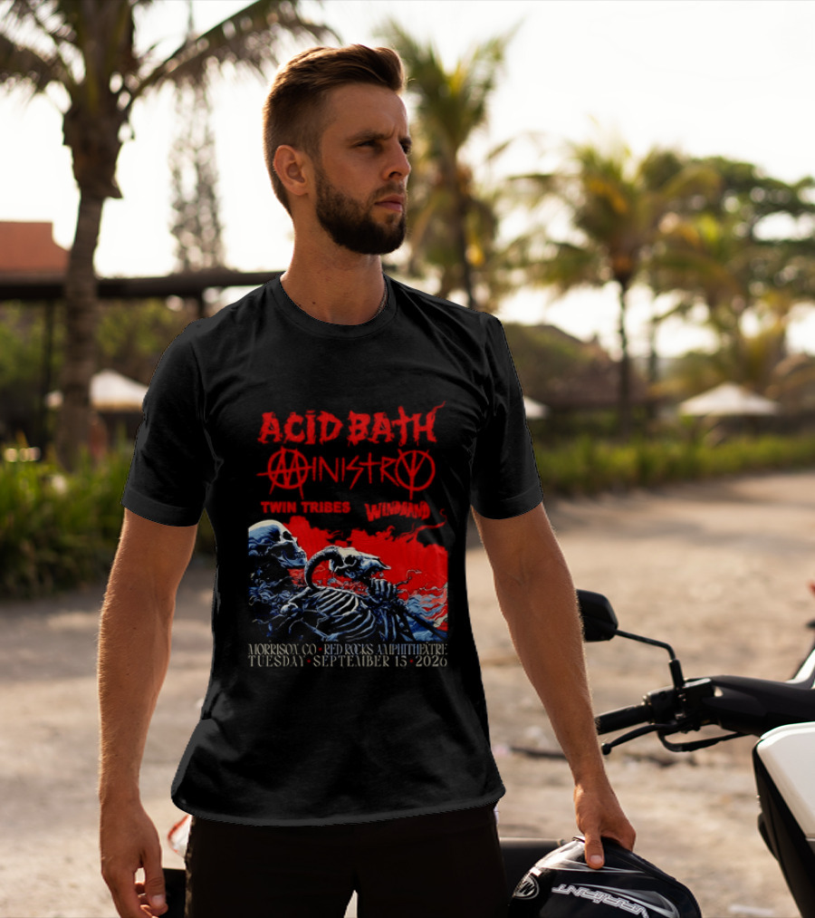 Acid Bath Ministry Twin Tribes Windhand Red Rocks Amphitheatre September 2026 Concert T-Shirt