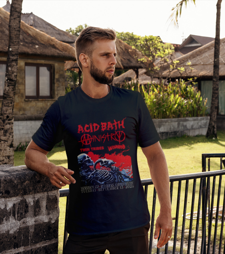 Acid Bath Ministry Twin Tribes Windhand Red Rocks Amphitheatre September 2026 Concert T-Shirt