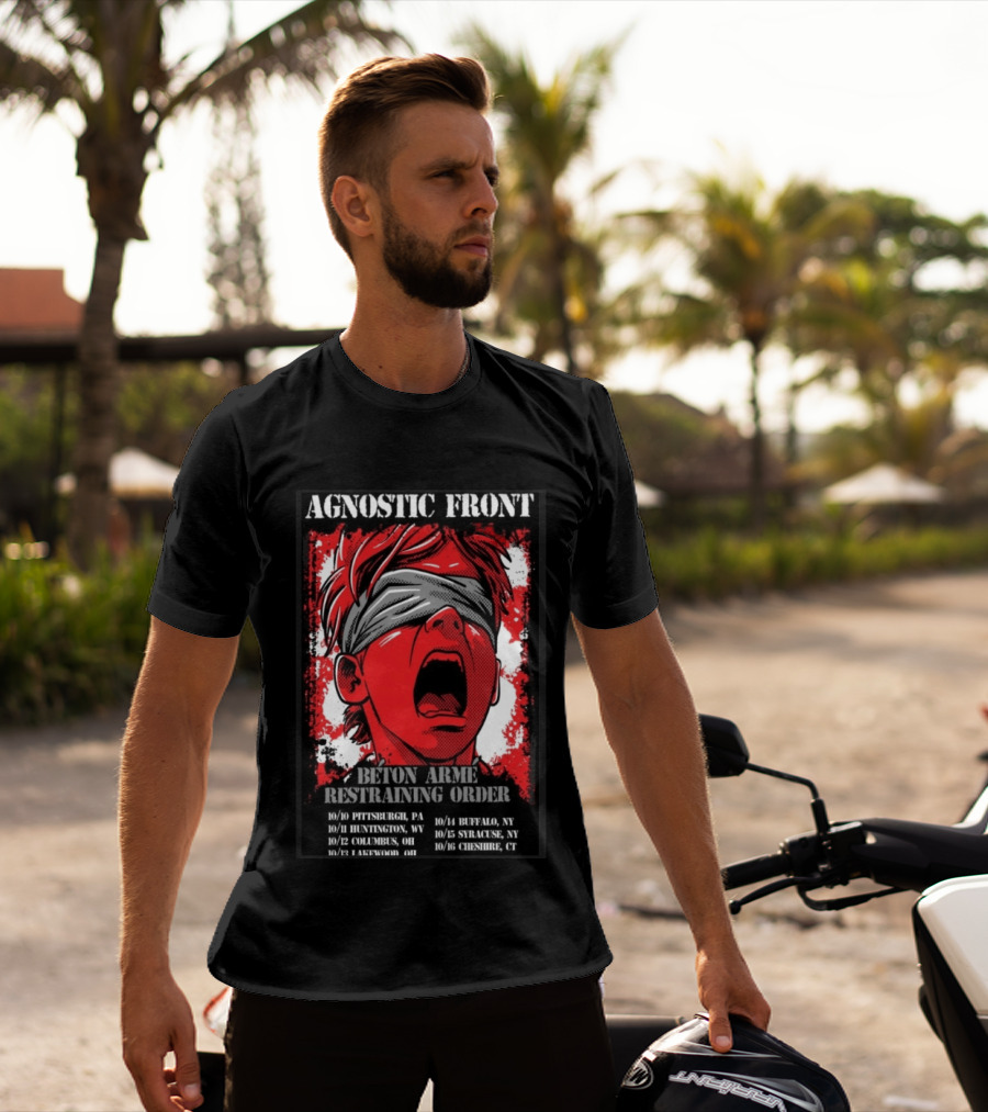Agnostic Front 2026 Tour Beton Arme Restraining Order Pittsburgh Huntington Columbus Dates T-Shirt