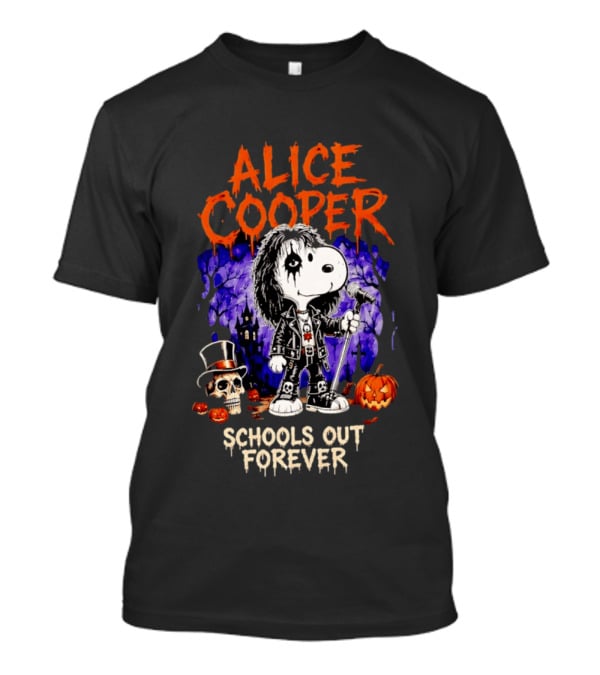 Alice Cooper Snoopy Schools Out Forever Halloween Punk Rock Mashup T-Shirt