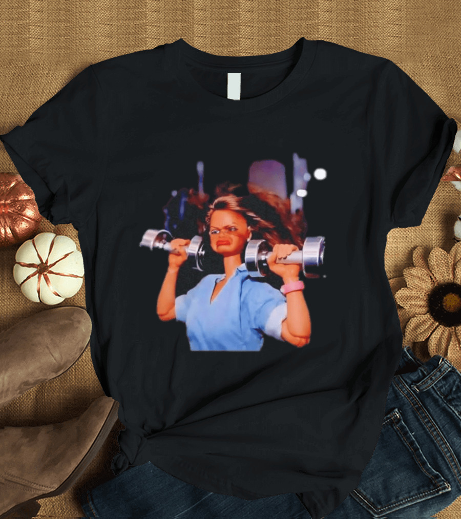 Barbie Lifting Weights Gym Meme Motivational Fitness Humor T-Shirt