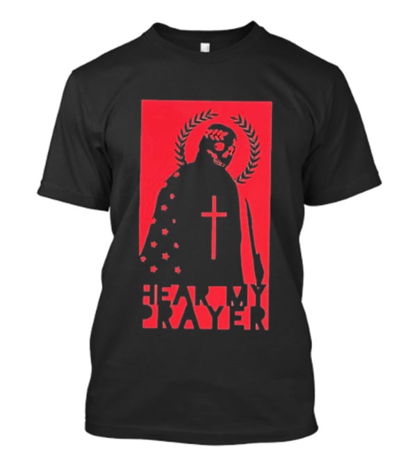 Hear My Prayer Skull Reaper Cross Halo Laural Wreath T-Shirt