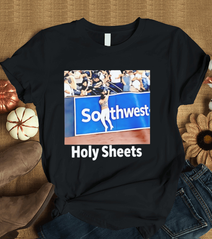 Southwest Holy Sheets Baseball Meme Fan Reaching Catch T-Shirt