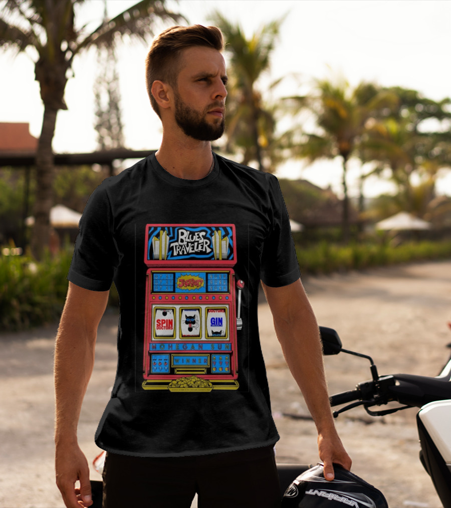 Blues Traveler Spin Doctors Gin Blossoms Mohegan Sun Slot Machine Jackpot 2026 T-Shirt