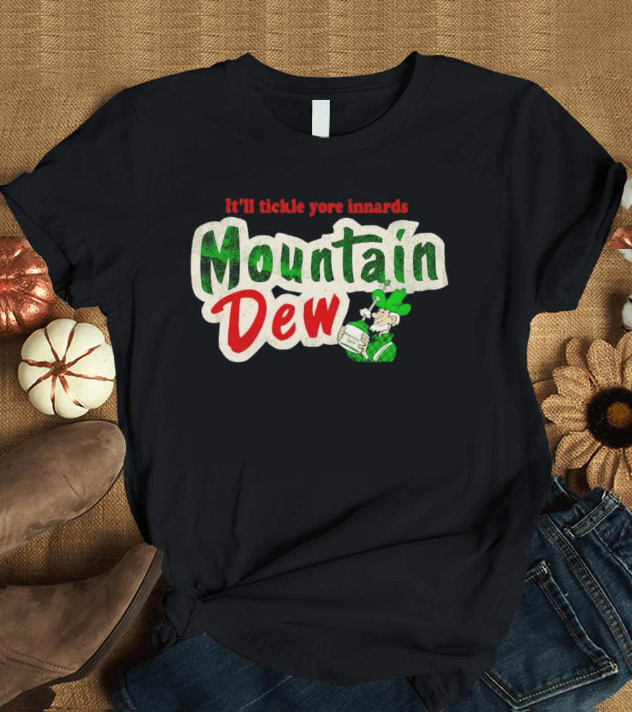 It'll Tickle Yore Innards Mountain Dew Classic Vintage Look T-Shirt