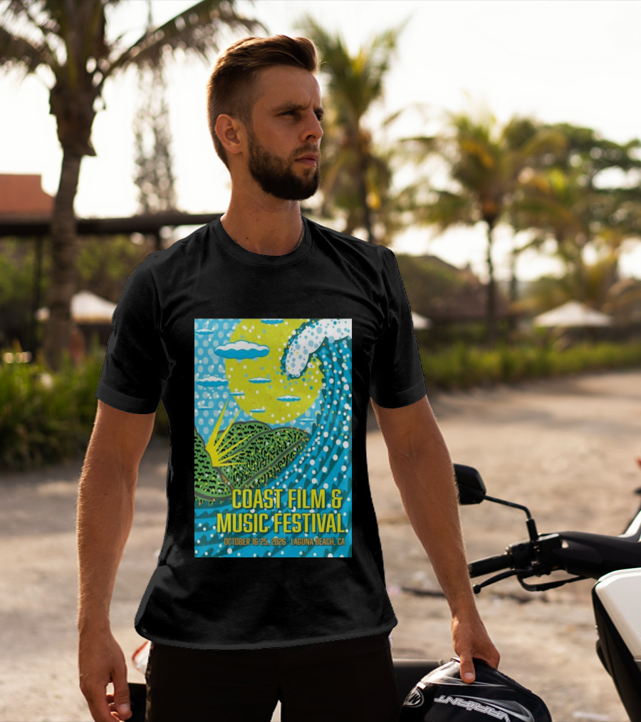 Coast Film And Music Festival Laguna Beach CA October 16 25 2026 Scenic Wave Sun And Clouds T-Shirt