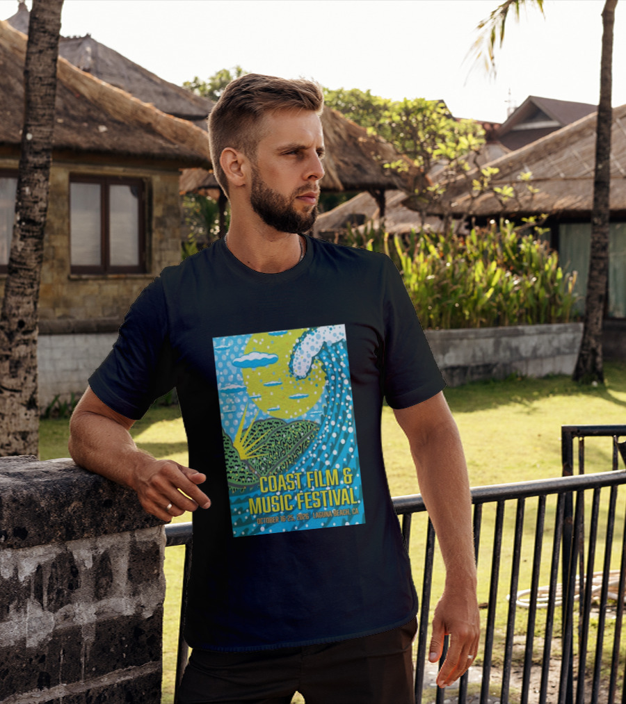 Coast Film And Music Festival Laguna Beach CA October 16 25 2026 Scenic Wave Sun And Clouds T-Shirt
