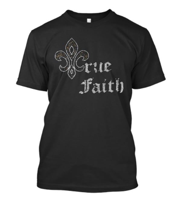 Crue Faith Fleur De Lis Rhinestone Ornament T-Shirt