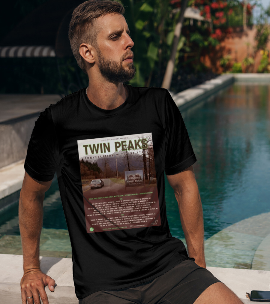 David Roy Williams Presents Twin Peaks Conversation With The Stars Tour Featuring Special Tribute To David Lynch 2023 2024 T-Shirt
