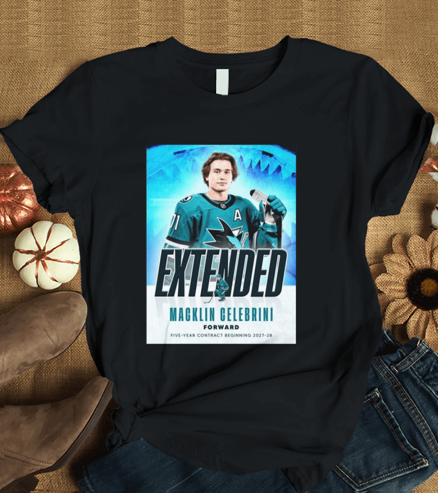Extended Macklin Celebrini Forward Five Year Contract Beginning 2027 28 T-Shirt