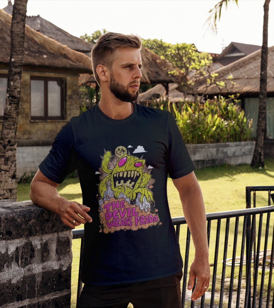 The Devil Wears Prada Cactuszilla Monster In Cityscape T-Shirt