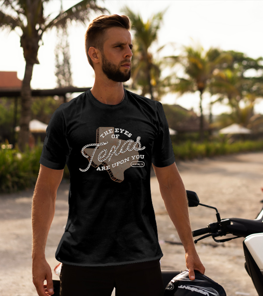 The Eyes Of Texas Are Upon You Austin TX Map Rope T-Shirt