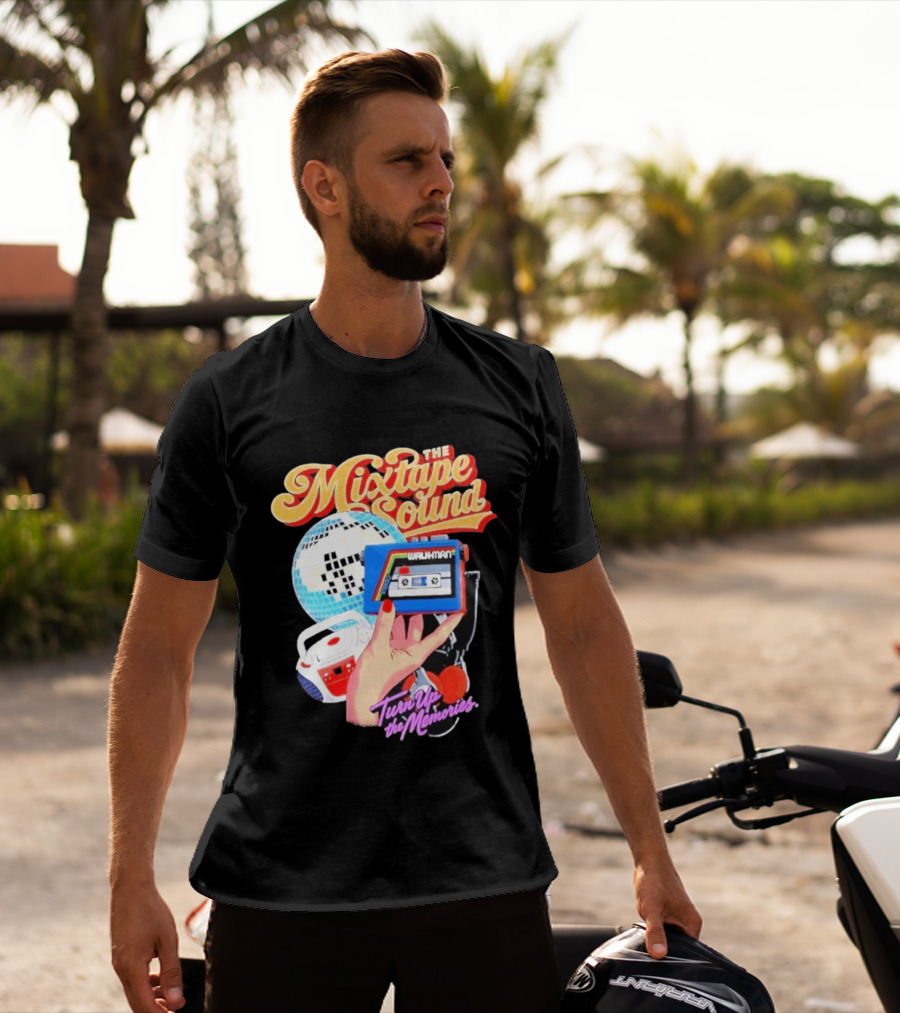The Mixtape Sound Walkman Turn Up The Memories Disco Vibes T-Shirt