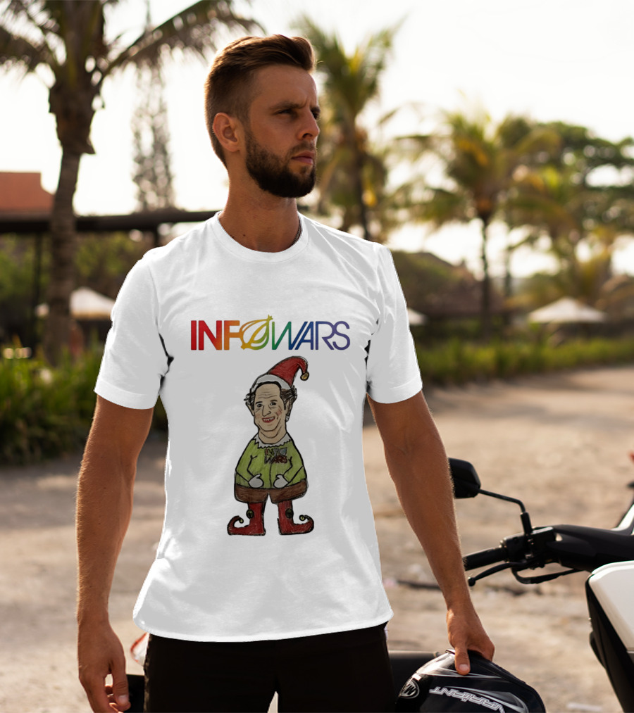 Infowars Elf Christmas Holiday Alex Jones Festive T-Shirt