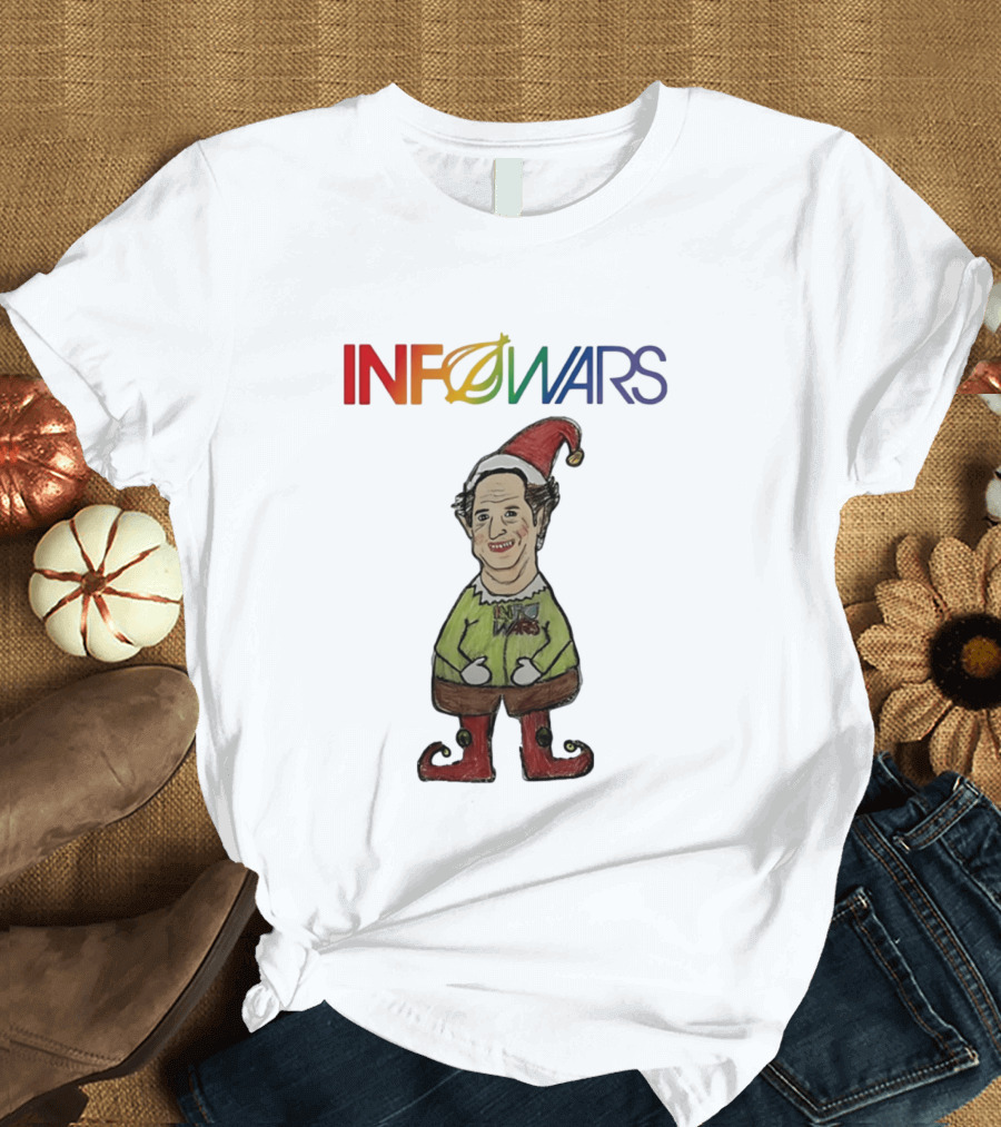 Infowars Elf Christmas Holiday Alex Jones Festive T-Shirt