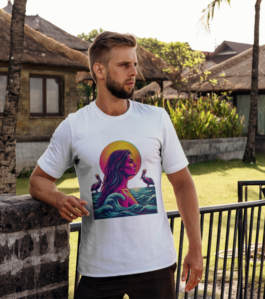Gulf Coast Sunset Pelican Waves Woman T-Shirt