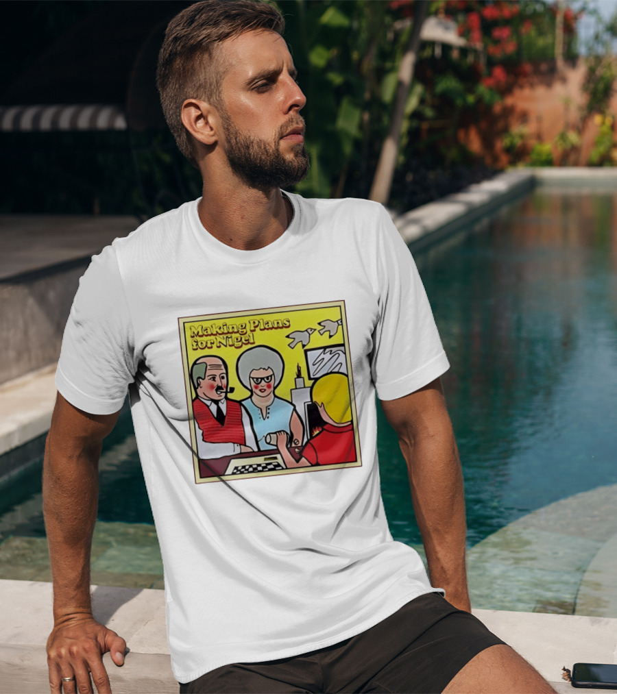 Making Plans For Nigel XTC New Wave English Rock Scene Yellow Background Birds Family T-Shirt