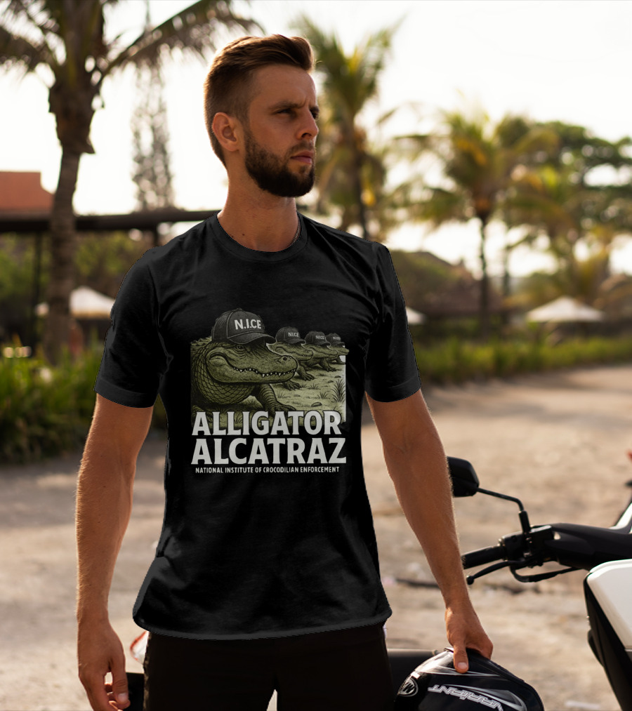 Alligator Alcatraz N.I.C.E. National Institute Of Crocodilian Enforcement T-Shirt