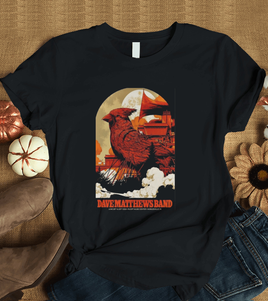 Dave Matthews Band June 28 29 2024 Ruoff Music Center Noblesville IN Cardinal T-Shirt