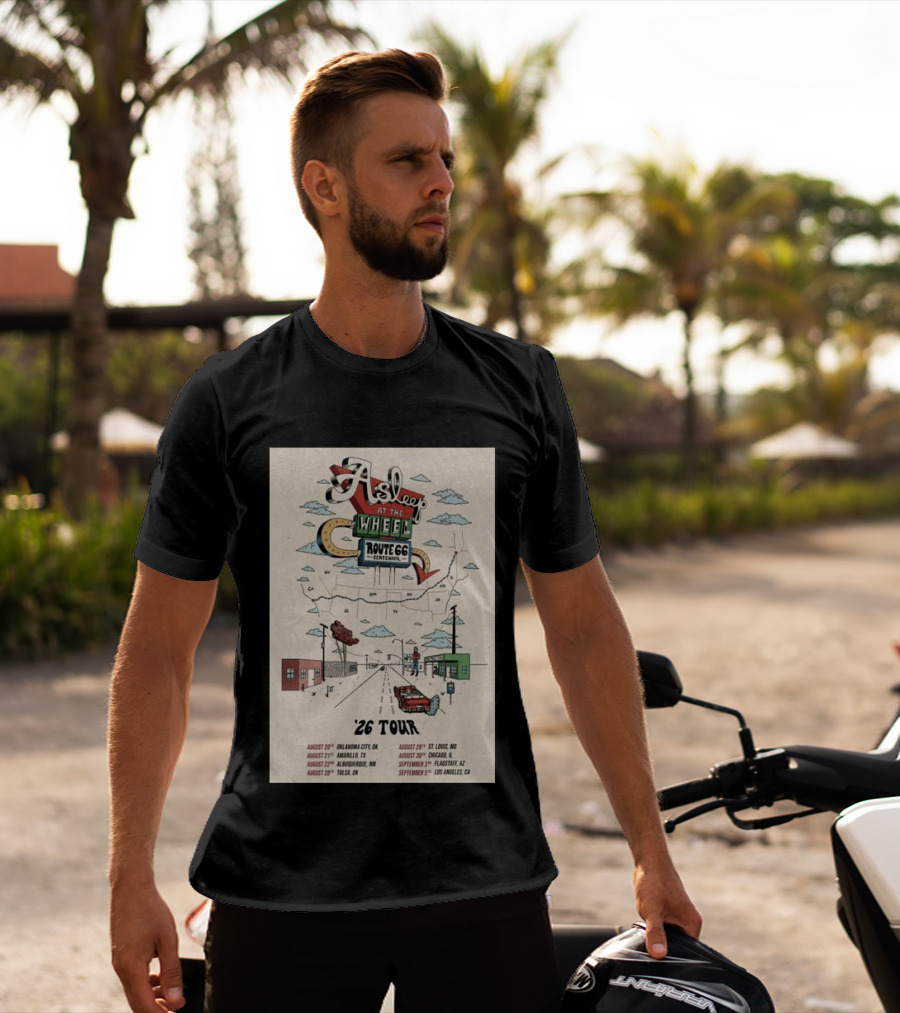 Asleep At The Wheel Route 66 Centennial 2026 Tour Oklahoma City Amarillo Albuquerque Tulsa St. Louis Chicago Flagstaff Los Angeles T-Shirt