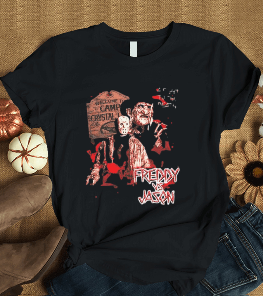 Freddy Vs Jason Welcome To Camp Crystal Lake Halloween T-Shirt