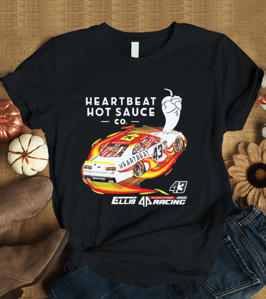 Heartbeat Hot Sauce Co Ryan Ellis 43 Alpha Prime Racing T-Shirt