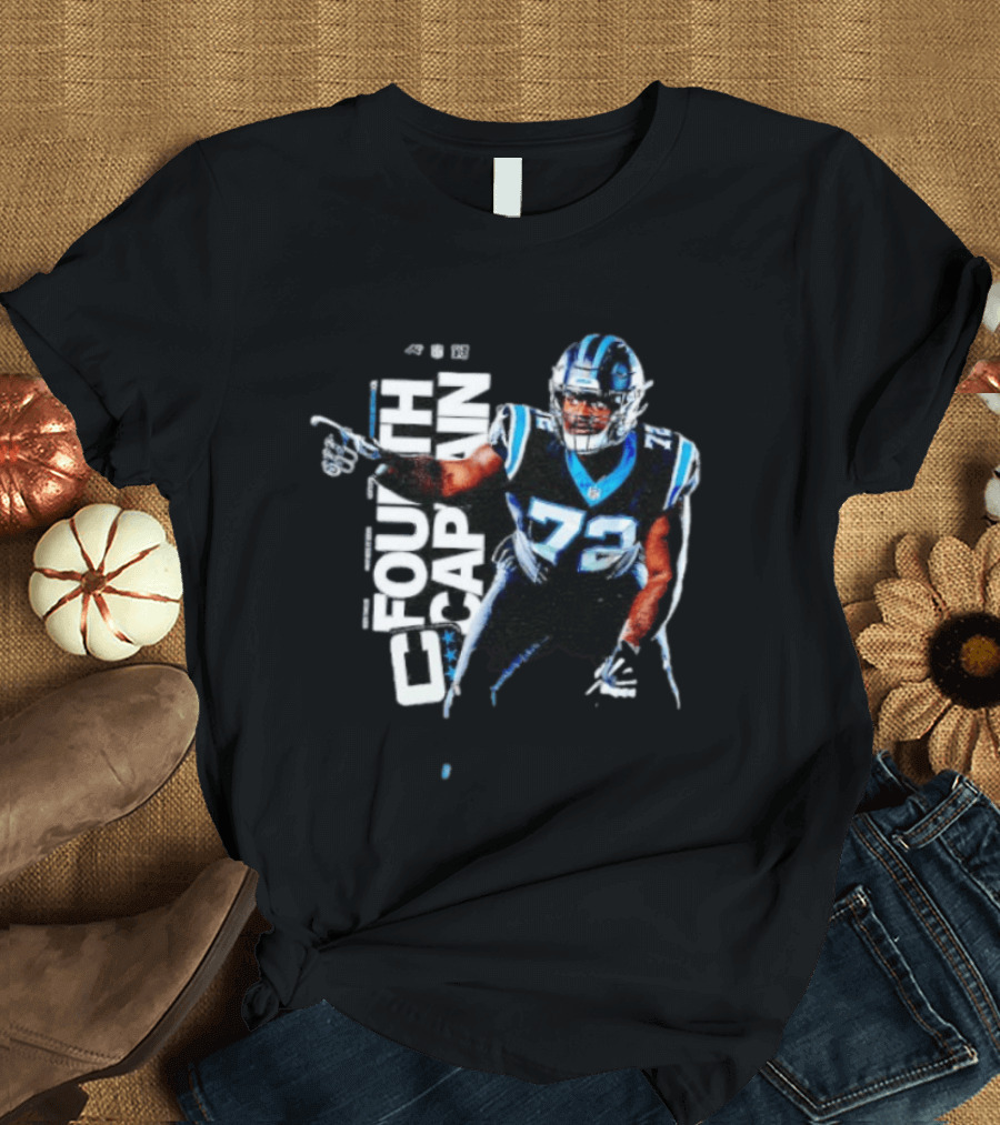 Taylor Moton Carolina Panthers Number 72 Fourth Captain T-Shirt
