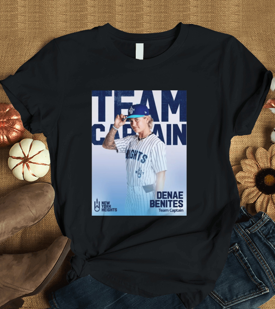 Team Captain Denae Benites New York Heights Baseball Team T-Shirt