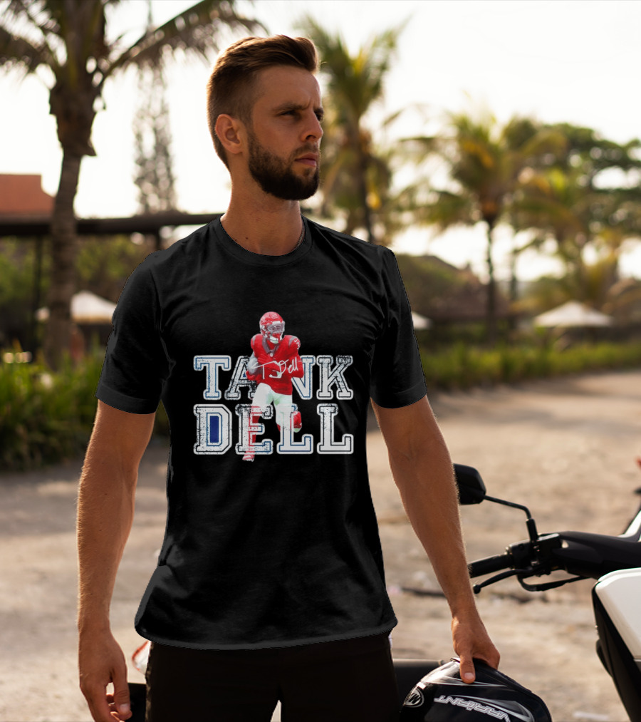 Houston Texans Tank Dell Football Player Run Action T-Shirt
