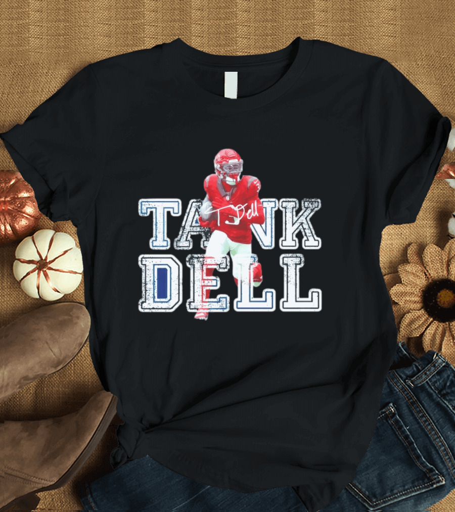 Houston Texans Tank Dell Football Player Run Action T-Shirt